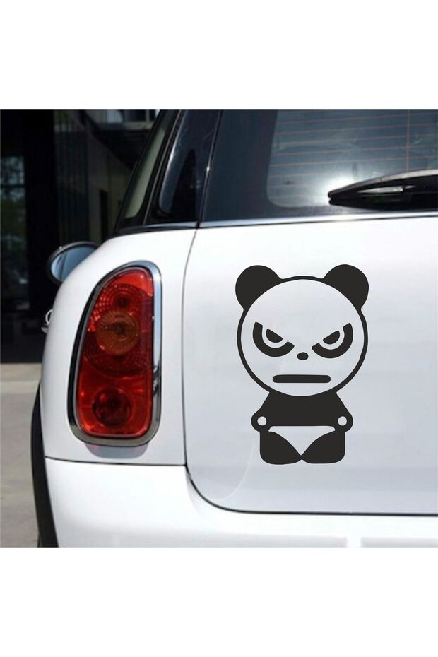 Angry Male Panda Vehicle, Car, Auto, Motorcycle, Helmet, Laptop, Glass Sticker 10X15 cm