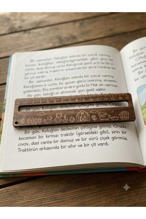 10Pcs Wooden Bookmark (with Reading Guide and Ruler) 3 mm Colorful Mdf Laser Cut and Print Bookmark (15 cm) No14