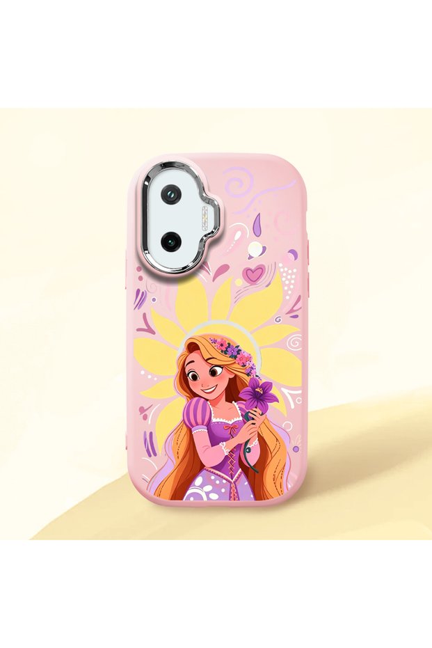 Poco F7 Compatible Shock-Absorbing Camera Protected Pink Silicone Case