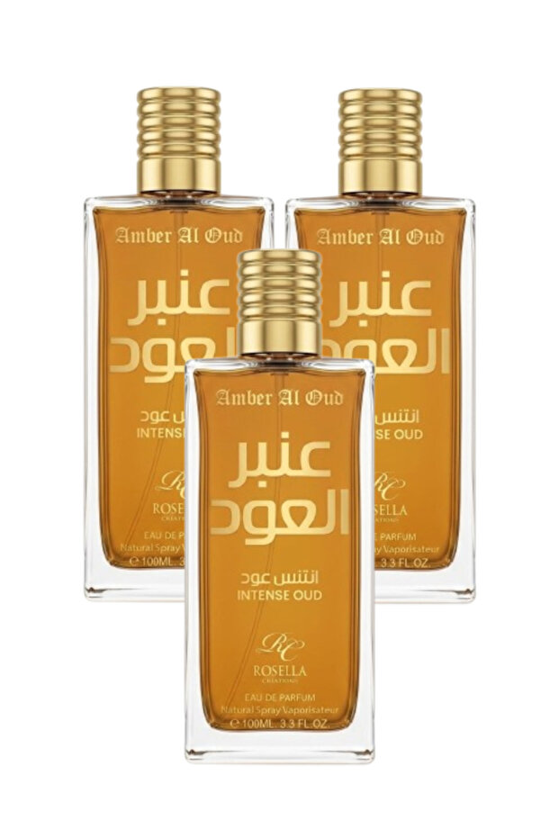 3 قطع من عطر العنبر والعود 100 مل