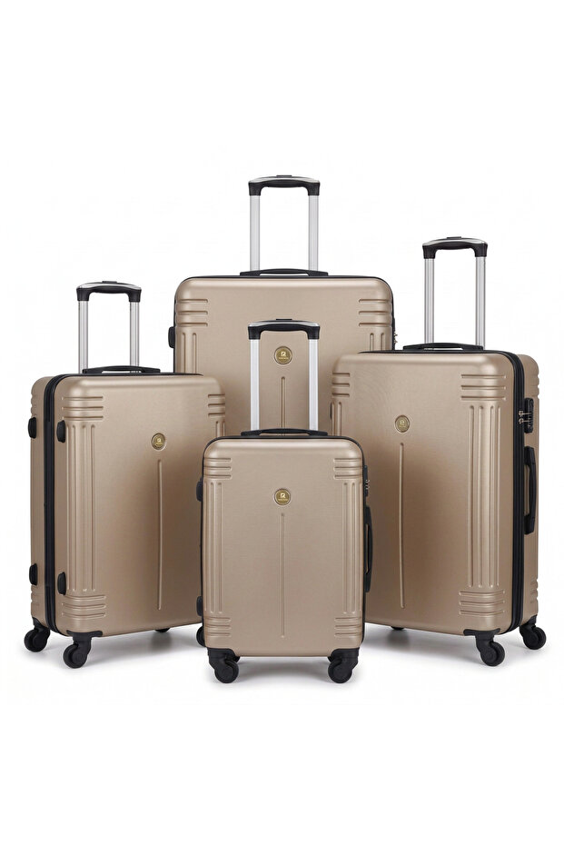 4-Piece ABS Hard Shell Luggage Set for Family, 20/24/28/32 Inch, TSA-Approved Lock, 360° Silent Spinner Wheels, 3-Level Adjustable Handle, Unisex for Men Women