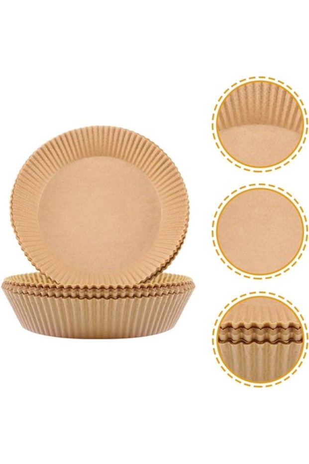 200 sheets of reusable baking paper for air fryers, gold color.