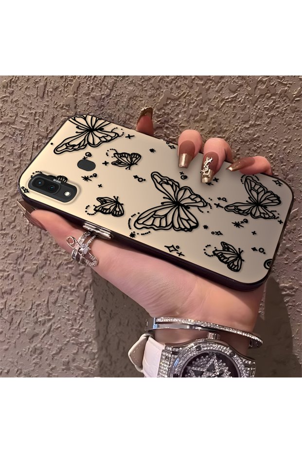 Samsung Galaxy A30/A20 Compatible Elegant Night Style Butterfly Case, Daily Use Durable Protective Case