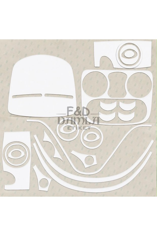 Fiat Doblo 2001-2009 Dashboard Console Trim Front Chest Mahogany Finish White Color Set