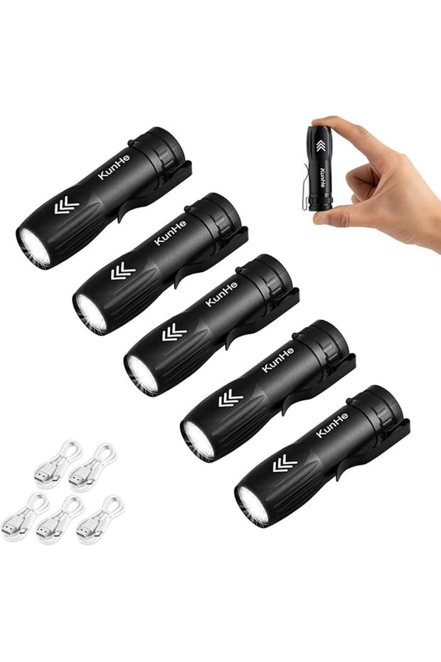 Rechargeable Flashlights USB-C mini Small LED Lantern Flashlights Bright Clip-On Light EDC Fla