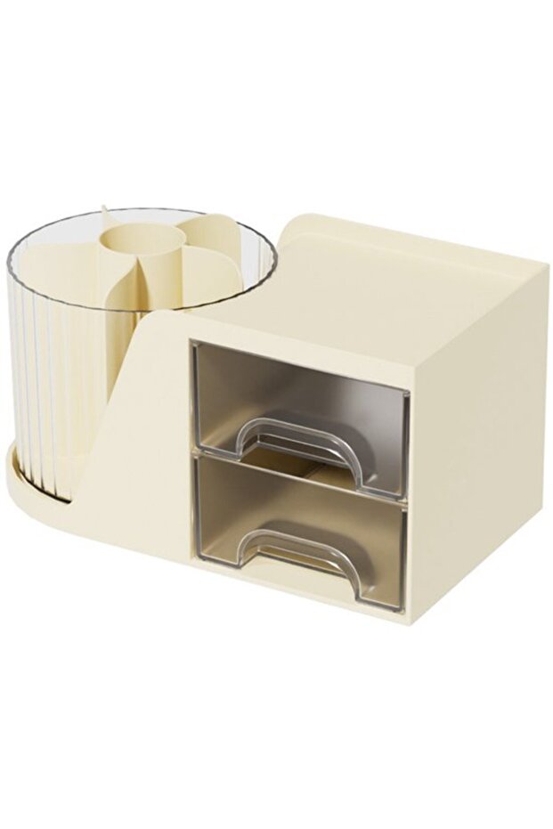 Storage Boxes - Storage Containers - 360° Rotating - Desktop Storage Boxes - With Dividers, Drawers, and Pen Holders - Makeup Brush Organizers -