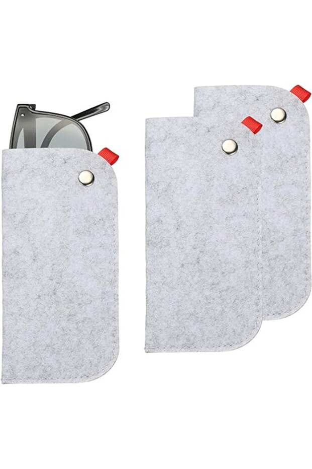 Portable soft felt glasses case/cover – Gray