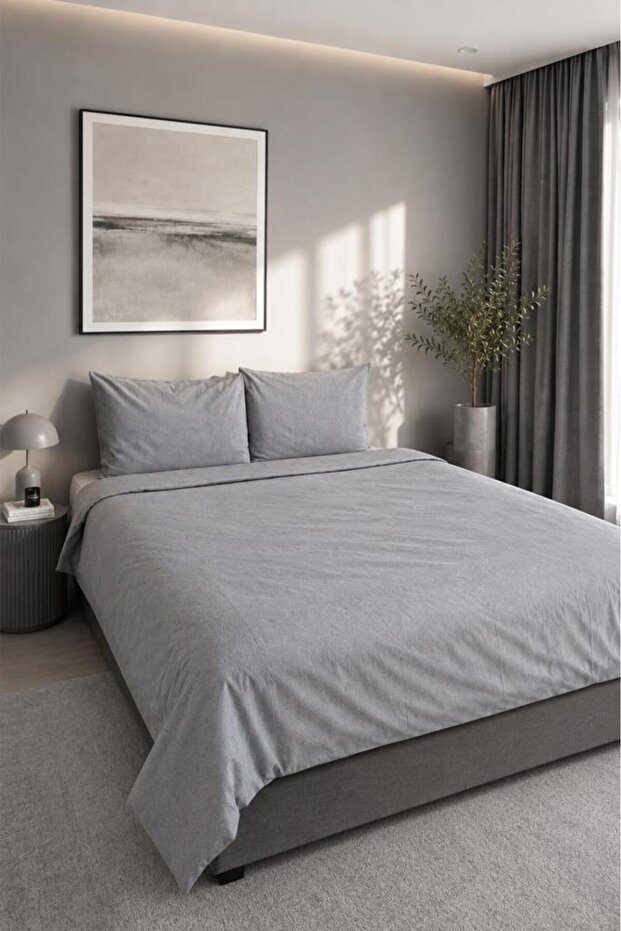 Daily Cheap 3 Piece Double Duvet Cover Set 200X220 Gray