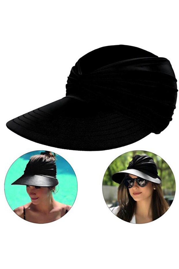 Open-top sun hat brim11.5cm 56-65cm for ponytails UV.