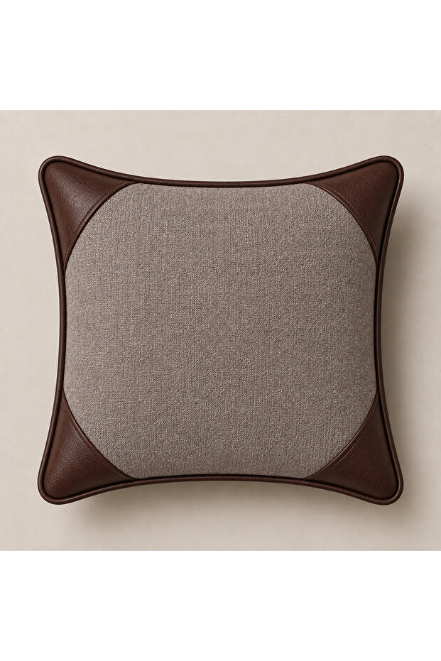 Duo Throw Pillow | Leather & Fabric | Design Your Own Color | Custom Color Options