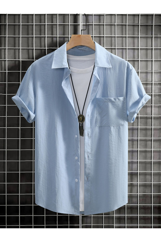 Men Plus Size Solid Casual Shirt