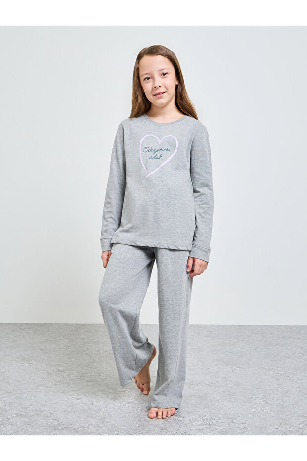 Girls Printed Cotton T-Shirt and Pyjama Set