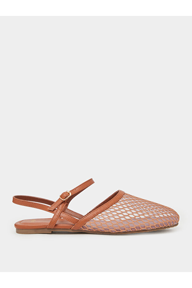 Tan Mesh Slingback Casual Shoes