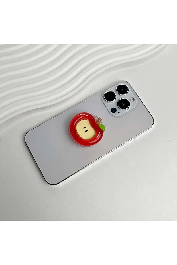 Red apple 1Pcs 1Pcs Creative Resin Fruit Phone Stand Desktop Folding Phone Stand