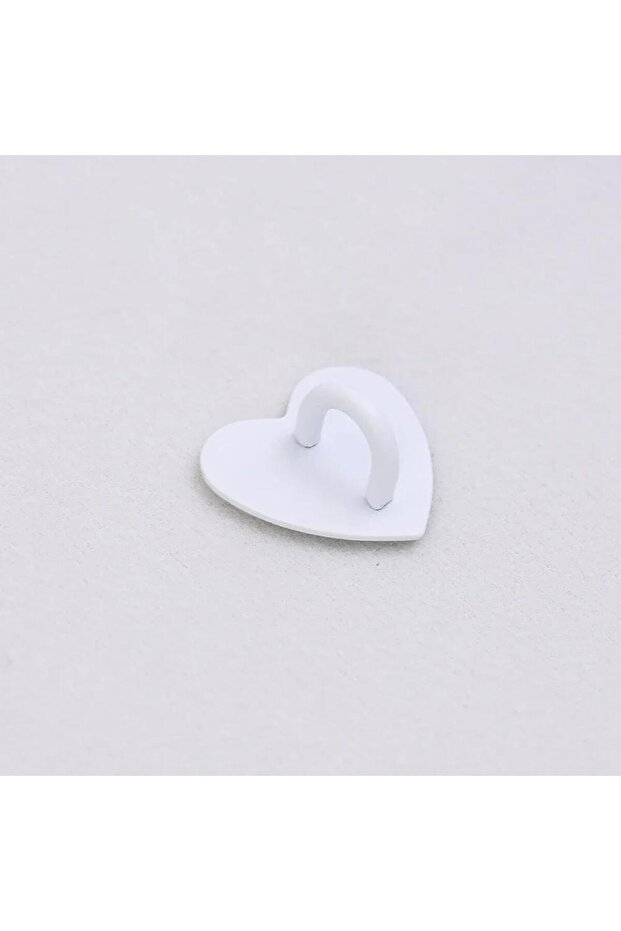 4Pcs White A Adhesive Metal Heart Phone Charm Holder Mobile Phone Xyun Finger Ring Stand Hooks Buckl
