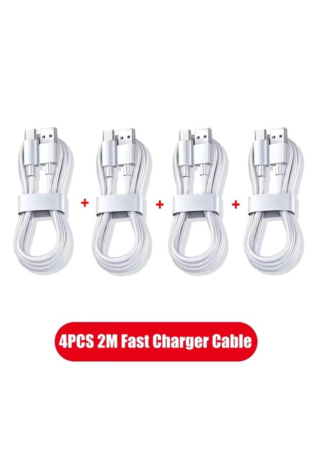 4PCS 2m 1-4PCS 6A 60W Type C Super Fast Charging Cable Data Cord For Samsung Huawei Xiaomi Redmi Qui