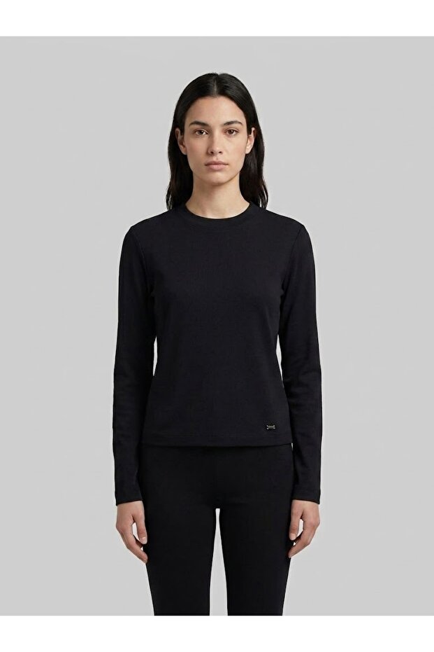 Dosso Dossi̇ Phardi̇ Crew Neck Metal Logo Basic T-Shirt 3023