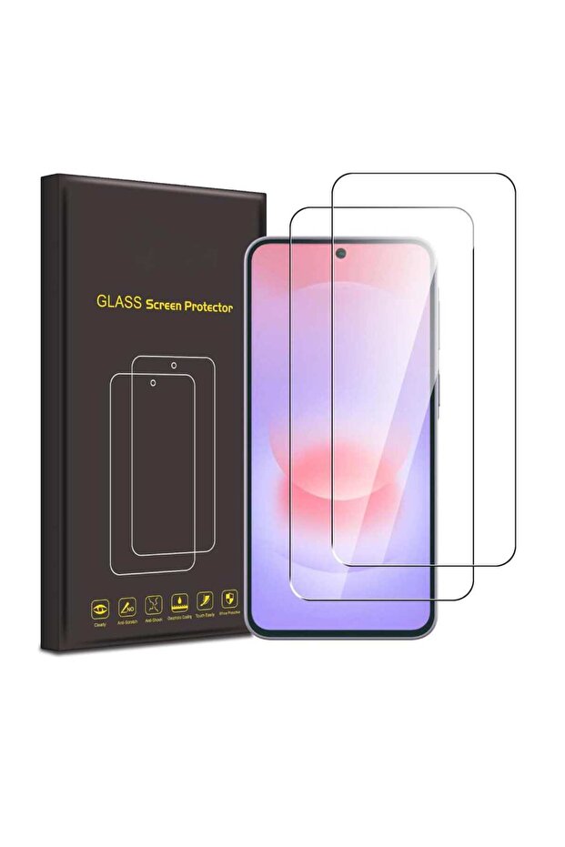 Pack of 2 Tempered Glass for Samsung Galaxy A37 5G, Screen Protector with 99% High Transparent