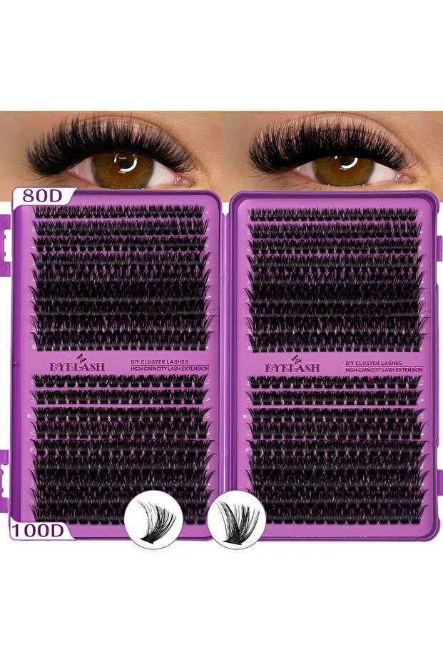 80D 100D D Curl Individual Eyelash Clusters High Capacity Dense Eyelash Extension 8-16mm Suit for Di