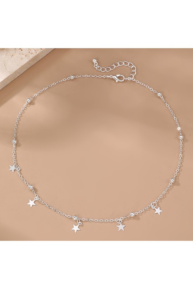 silver star necklace 1pc Minimalist Star Necklace – Dainty Star Pendant, Everyday Elegant Jewelry.