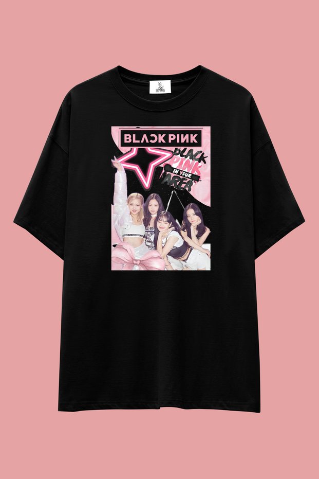 Blackpink K-Pop Collage Loose Fit T-Shirt | Unisex 100% Cotton Printed Custom Design Tee