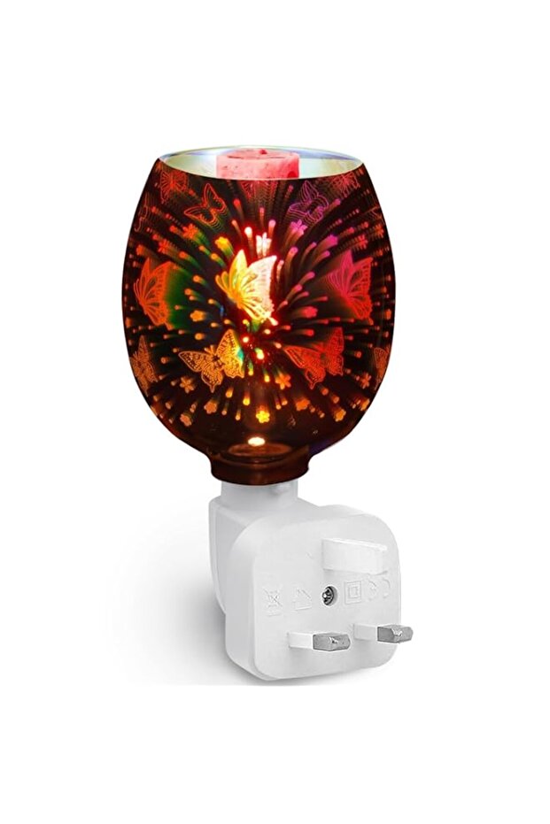Excefore 3D Firework Design Plug-in Electric Oil Burner - Dual Functionality with Wax Melts and Night Light - Perfect for Home, Office, and Bedroom