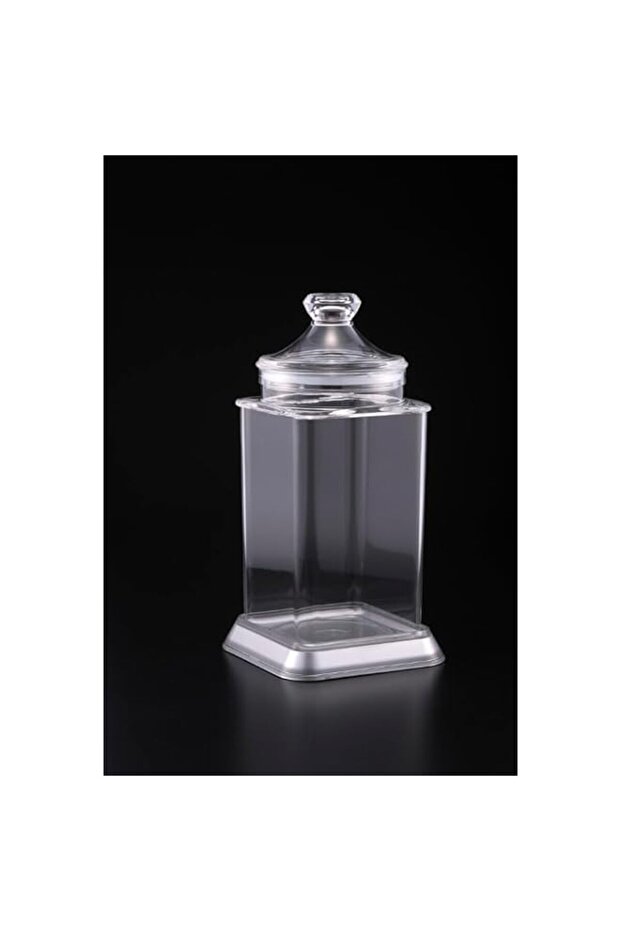 Vague Acrylic Fat Belly Jar, Large, Silver