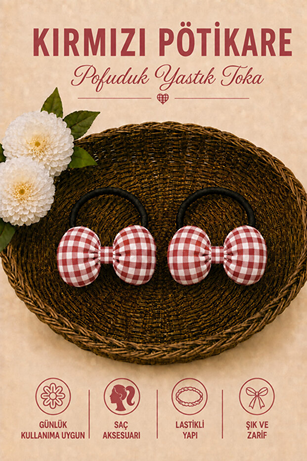 Pötikare Fluffy Pillow Hair Clip with Strong Elastic Bow