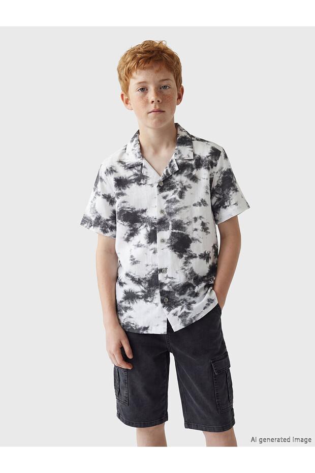 Two Mt Shop Quality White Tie-Dye Patterned Boys' Shirt