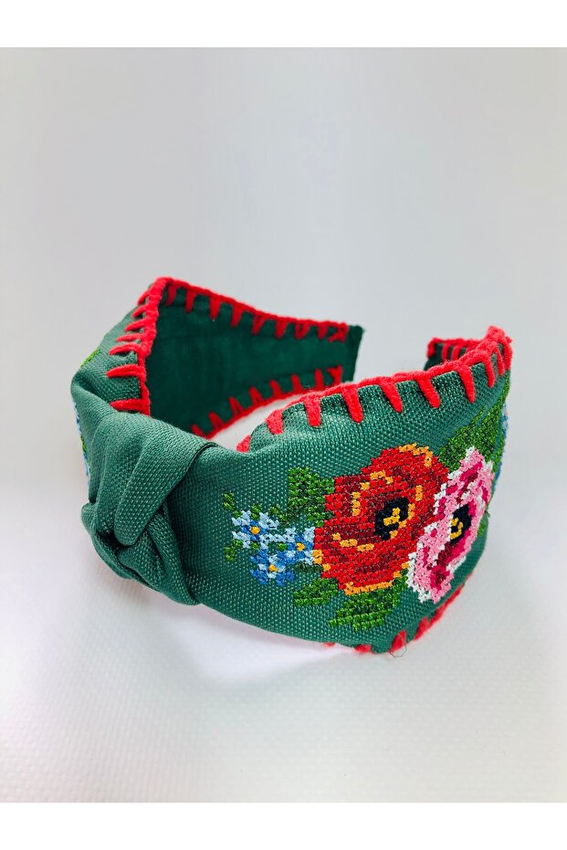 Hand-Embroidered Bohemia Crown with Canvas Embroidery