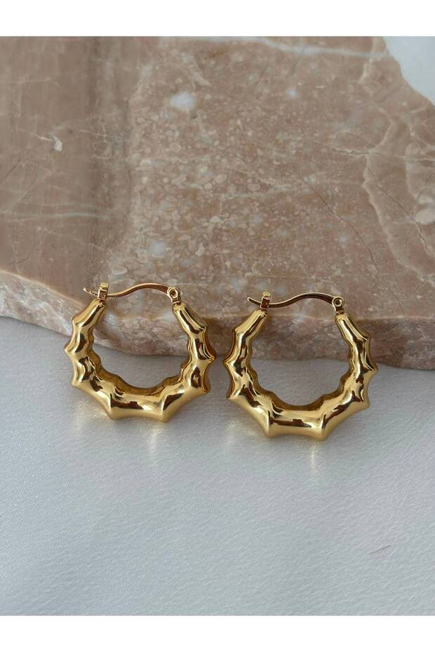Vintage Model Curved Hoop Steel Earrings