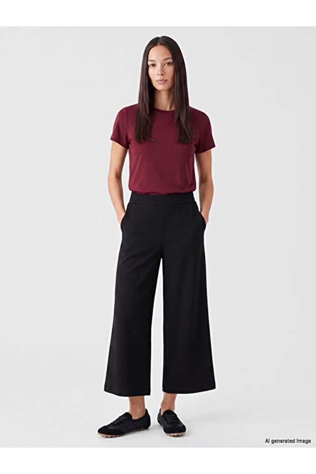 Esvab • Modern & Distinctive Wide-Leg Women's Trousers with Waist Drawstring
