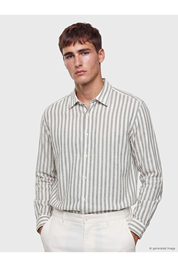 Esvab • Modern & Distinctive Standard Fit Striped Dobby Men's Shirt