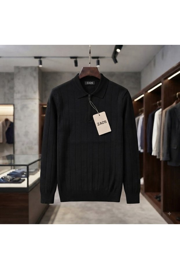 Men's Long-Sleeved Seasonal Polywool Sweater Regular Fit Knitwear Sweater