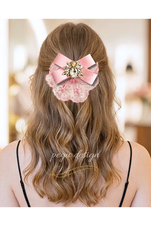 Pegu Royale Lux Scalloped Hair Clip, School, College, Daily, Event, Office, after Party, Wedding, Etc.