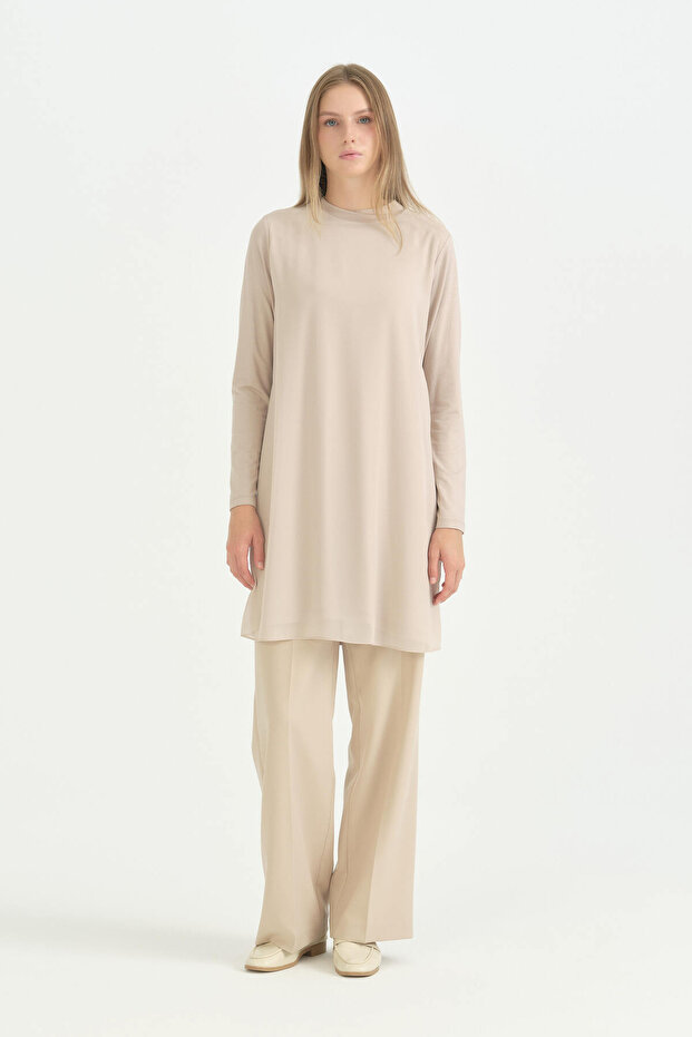 Chiffon Combed Cotton Tunic - Stone