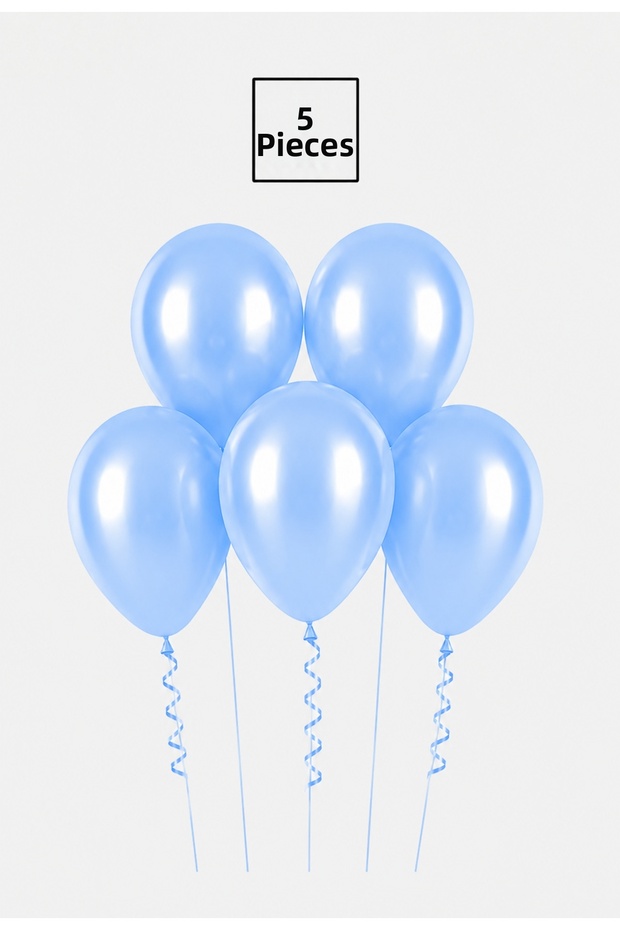 Light Blue Metallic Balloon 5 Pieces