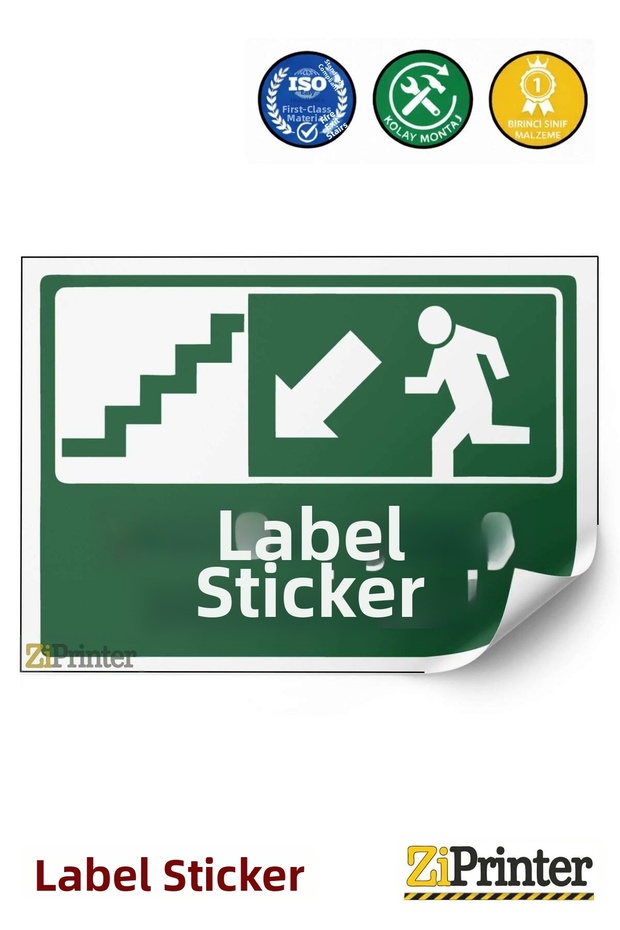 Fire Exit Staircase Isg Warning Sign Sticker 35X50 cm