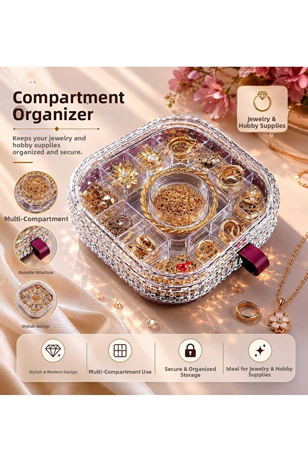 Stylish Multi-Purpose Jewelry Hobby Organizer with Compartments