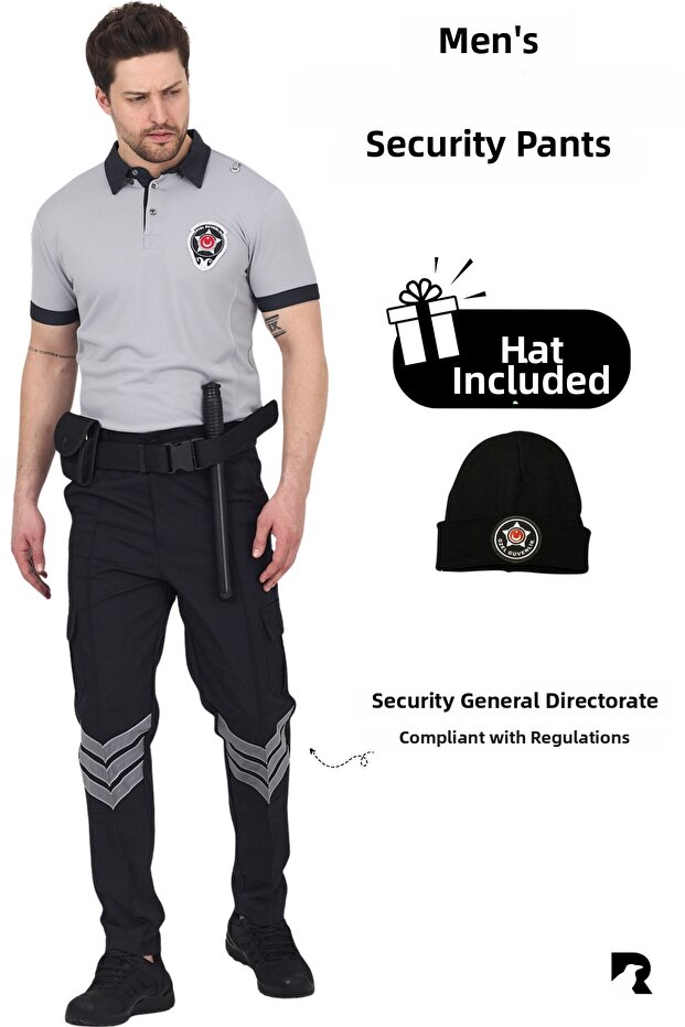 Men's Special Security Pants - Orig. 3% Lycra Imported Fabric - Reflective - Men's Safety Pants