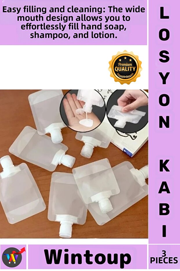 # Cream Travel Leak Proof Empty Cosmetic Bottle Reusable 3 Pieces 100 ml Cream Shampoo Container