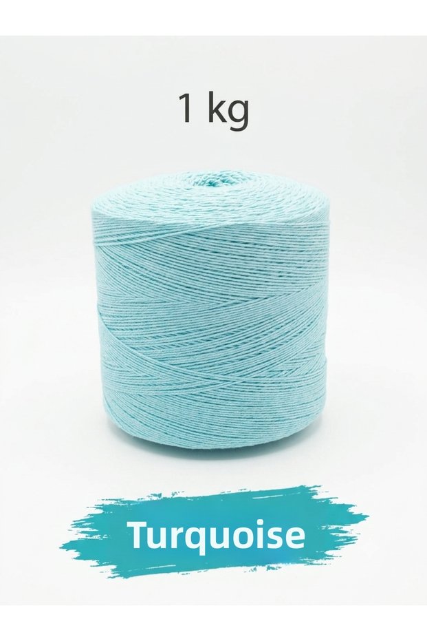 1 kg Cotton Hand Knitting Yarn Runner Yarn - Amigurumi Cotton Yarn Punch Yarn Motif Turquoise Color