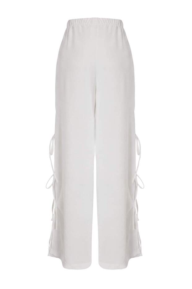 Ekru Dokuma Maxi Plaj Bluz Pantolon Takım TBESS26AU00086 - 9