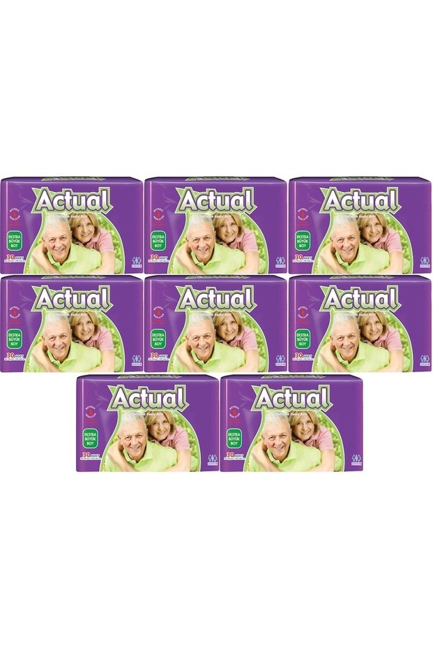 Actual Adult Diapers with Waist Band XL - Extra Large - Extra Large 240 Pieces (8Pk*30)