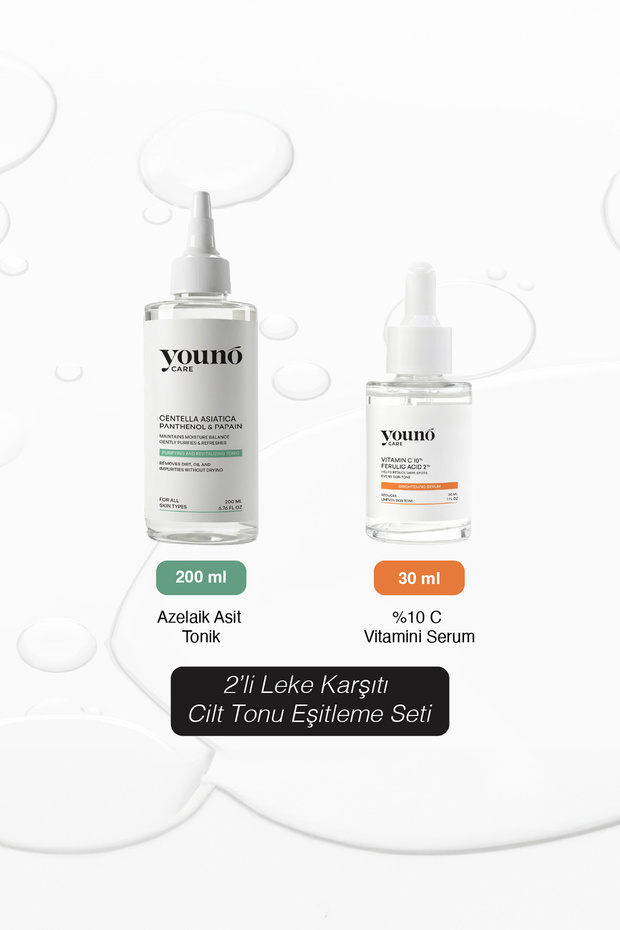 2-Piece Anti-Blemish Skin Tone Evening Set | Azelaic Acid Tonic + 10% Vitamin C Serum