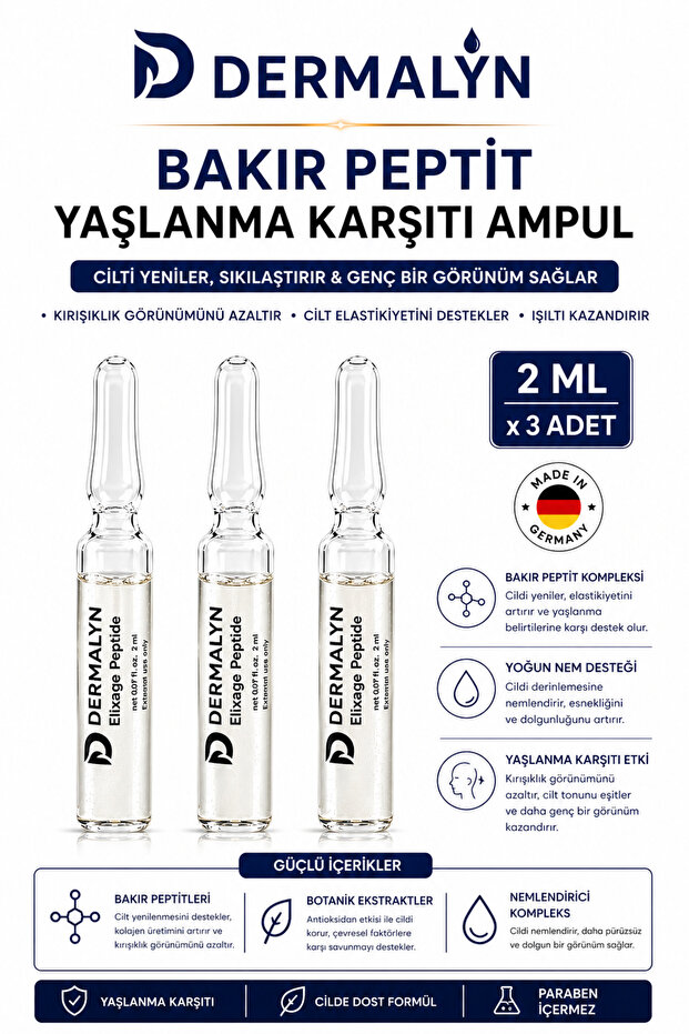 3 Pieces Copper Peptide Anti-Aging Firming Collagen Supporting Ampoule Serum Dermaroller