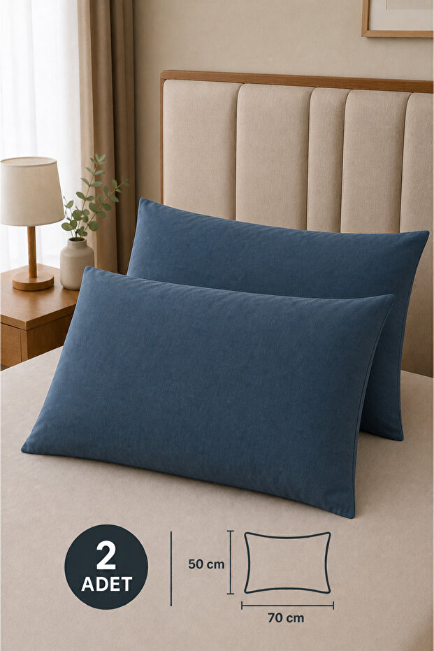 2-Piece Pillowcase 50X70 cm Solid Color Petrol Blue