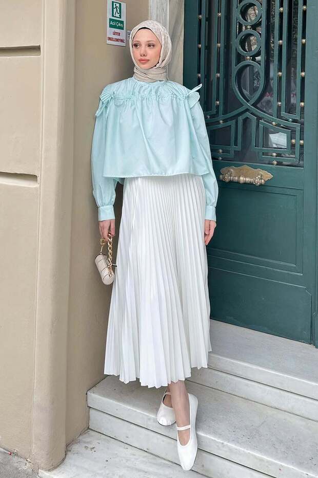 5005 Pleated Skirt - White