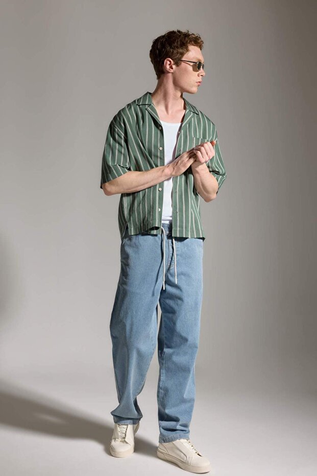 Wide Leg Wide Fit Regular Waist Wide Leg Jean Trousers H6702Ax26Sm