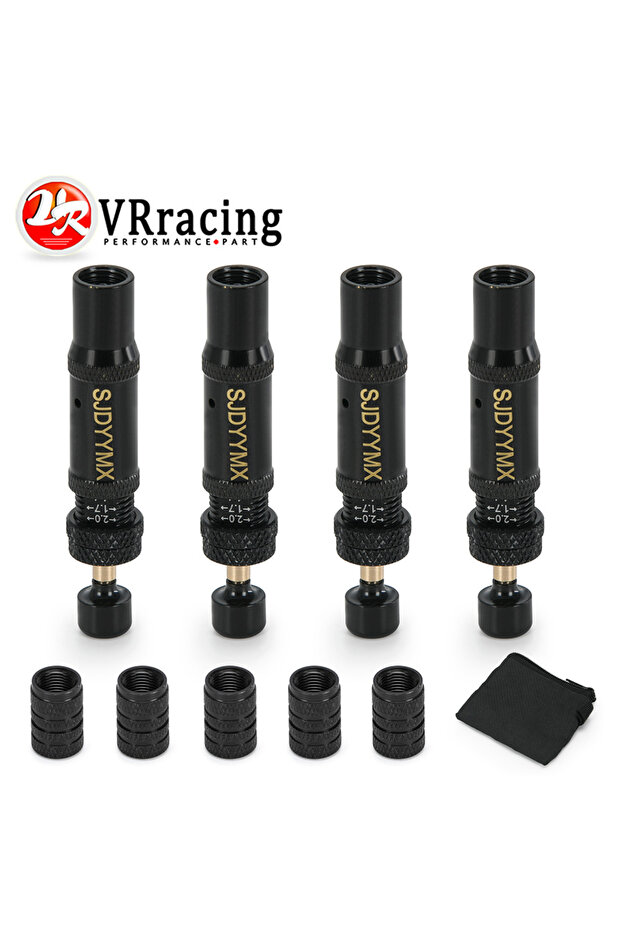 Auto-Stop Tire Deflator Valve Kit (10-30 PSI) 4 PCS Screw-on Tyre Air Down Tool Vehicles Motorcyc...